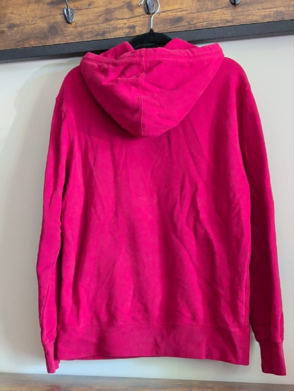 Roots Deep Red Men's Hoodie with White Logo - Picture 5 of 7
